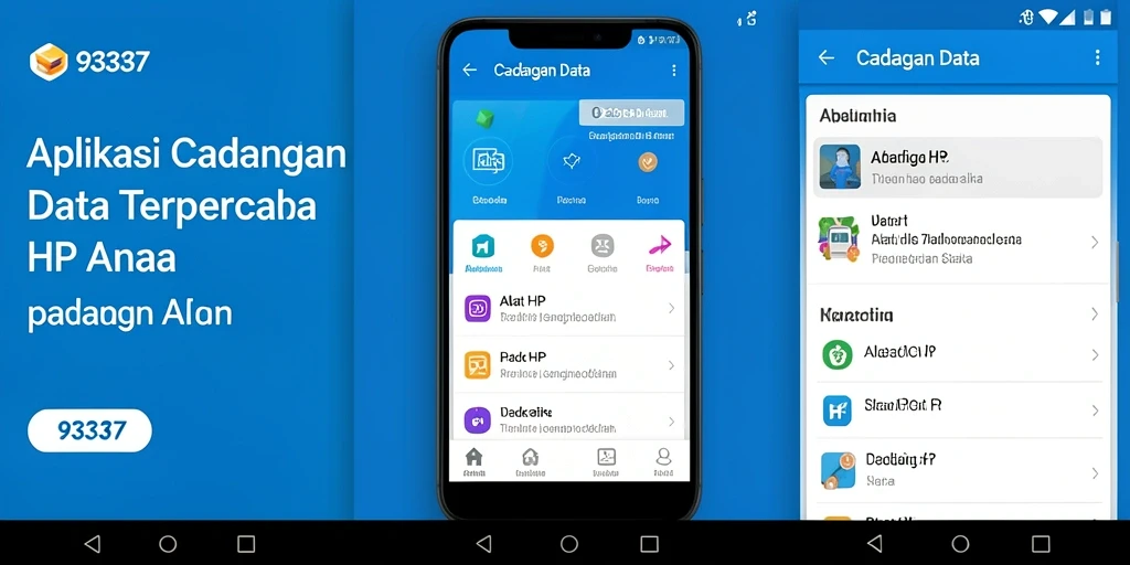 Tampilan antarmuka aplikasi Cadangan Data 93337 yang interaktif