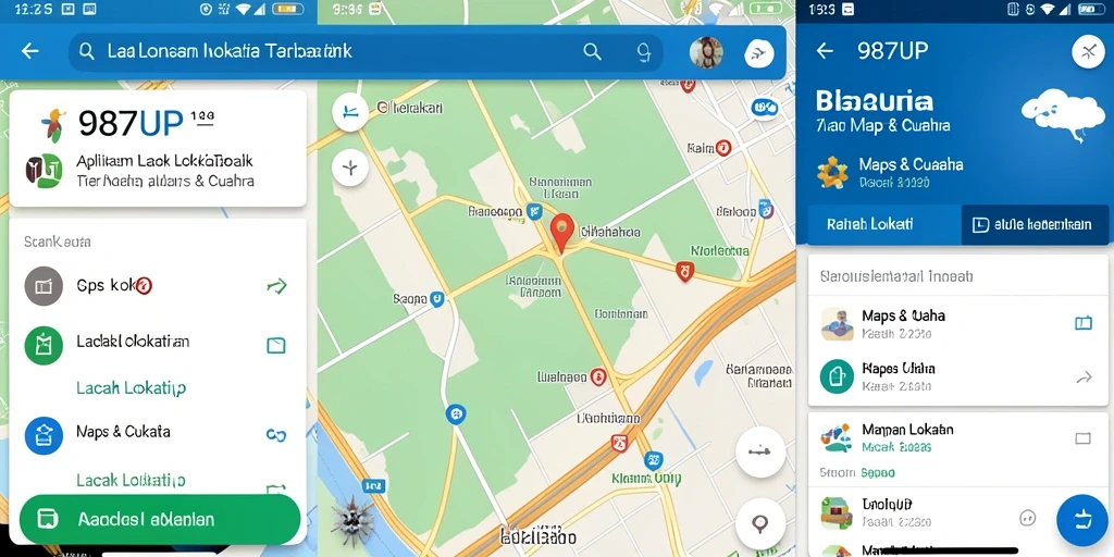 Tampilan antarmuka 987UP yang sederhana dan fungsional untuk lacak lokasi.