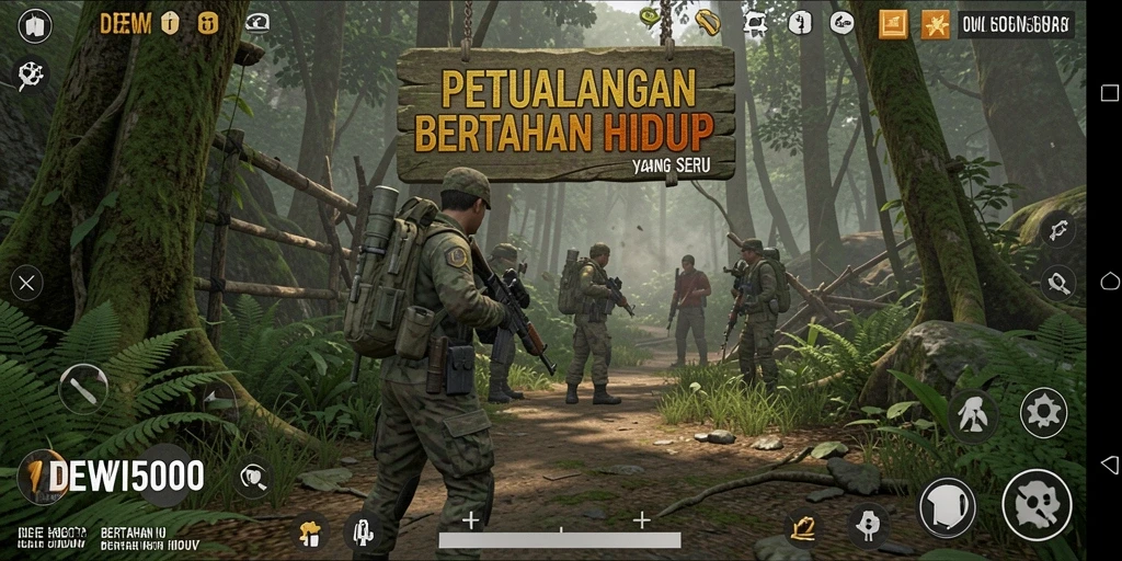 Tampilan antarmuka DEWI5000 saat bertahan hidup di lingkungan liar.