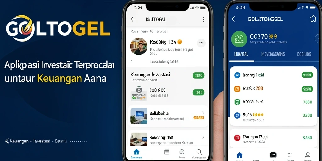 Tampilan antarmuka aplikasi GOLTOGEL dengan fitur investasi terbaru.