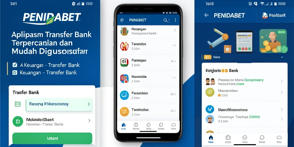Antarmuka aplikasi PENIDABET untuk transfer bank yang user-friendly.
