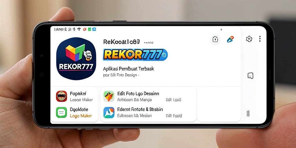 Antarmuka intuitif aplikasi REKOR777 untuk membuat logo yang menakjubkan.