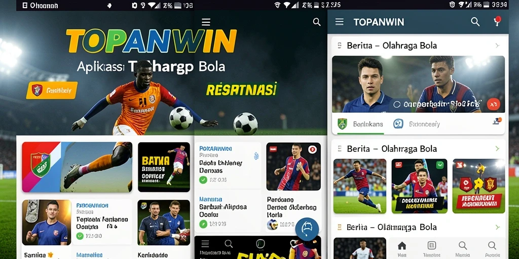 Antarmuka aplikasi TOPANWIN yang menampilkan berita olahraga bola terupdate.