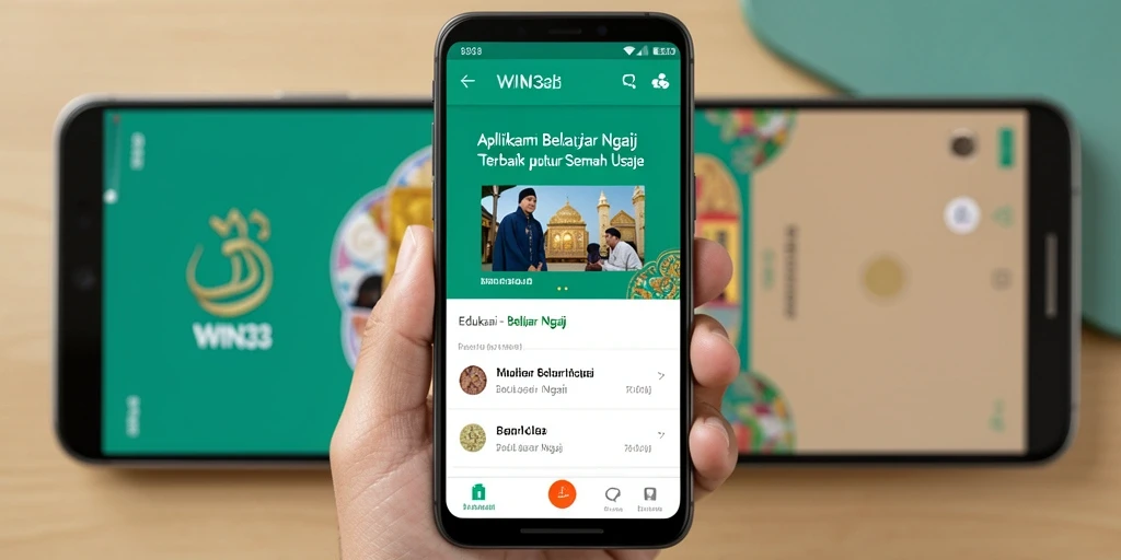 Tampilan antarmuka WIN33 dengan fitur Belajar Ngaji.